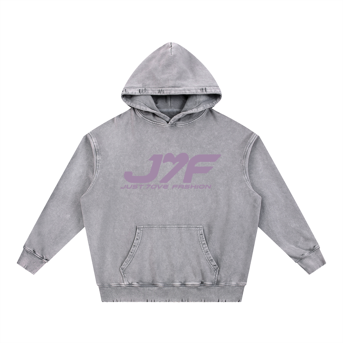 Snow Wash Hand-Frayed Heavyweight Hoodie
