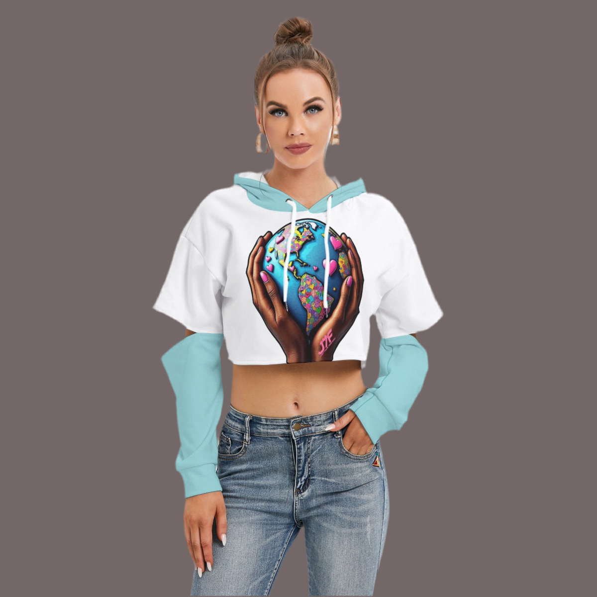 Women's Fleece Hoodie With Hollow Out Sleeve