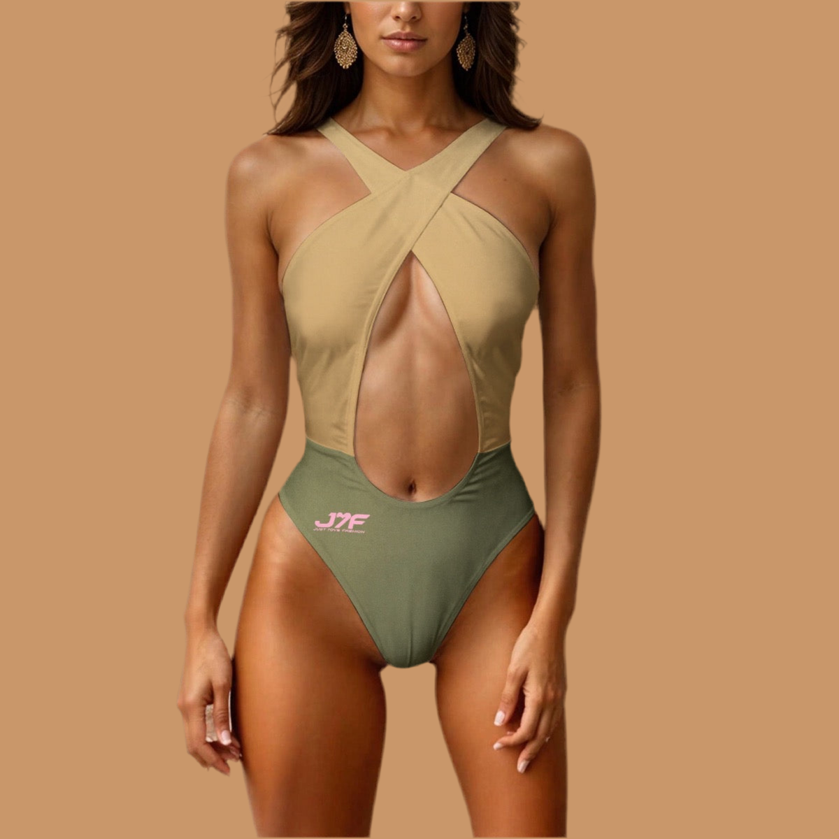 All-Over Print Women's Sexy Hollowed-Out One-Piece Swimsuit