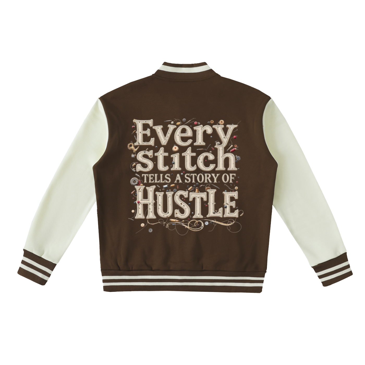 Two-Tone Fleeced Varsity Jacket
