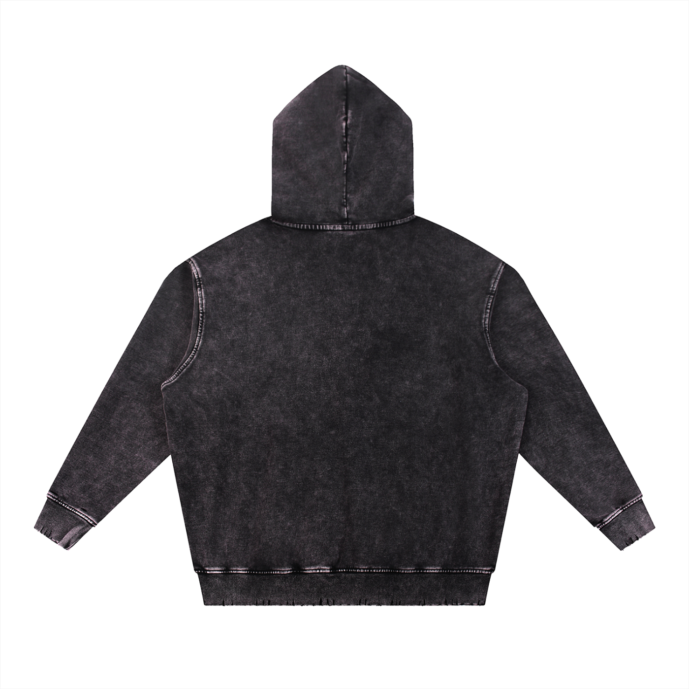 Snow Wash Hand-Frayed Heavyweight Hoodie