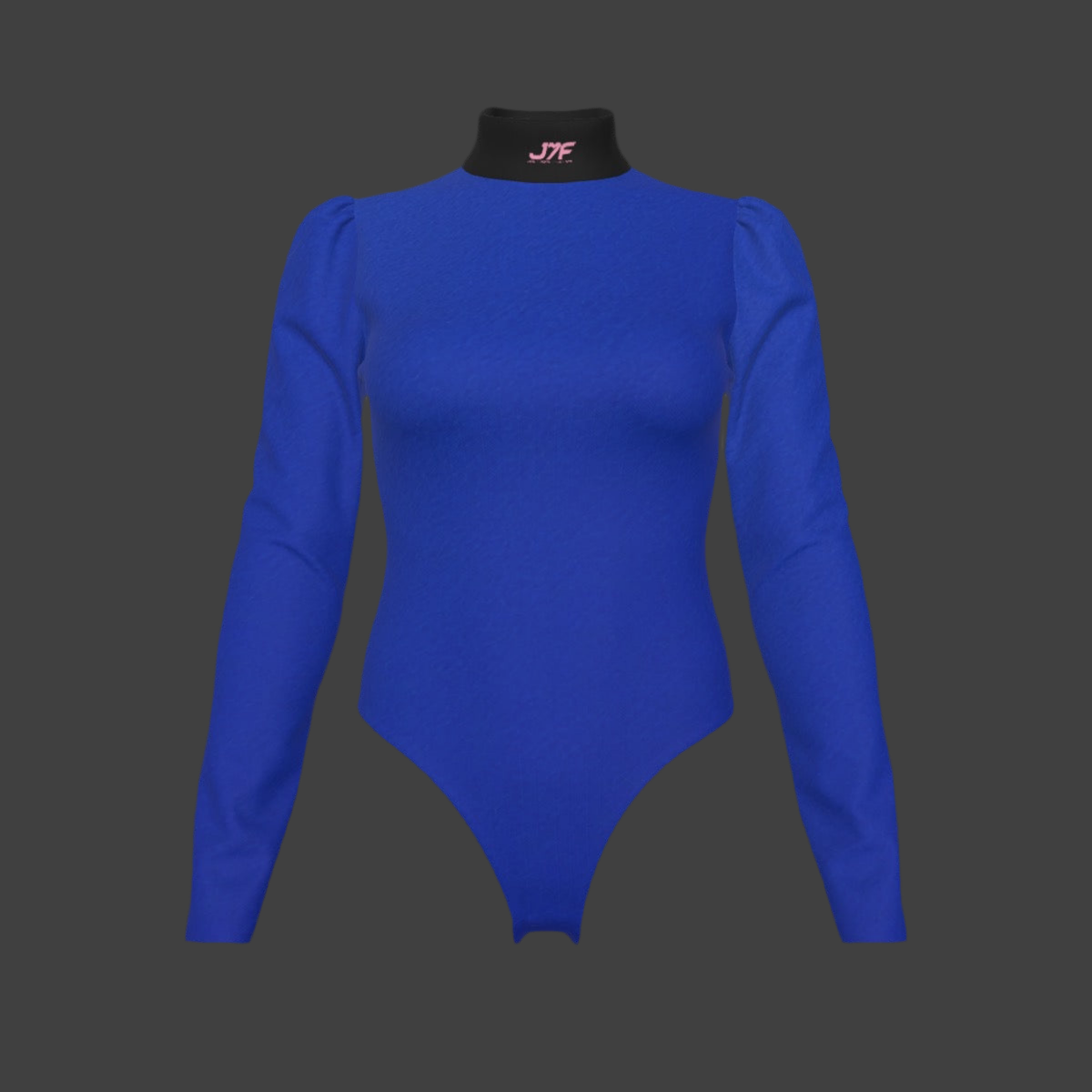 All-Over Women's Turtleneck Bodysuit With Puff Sleeve