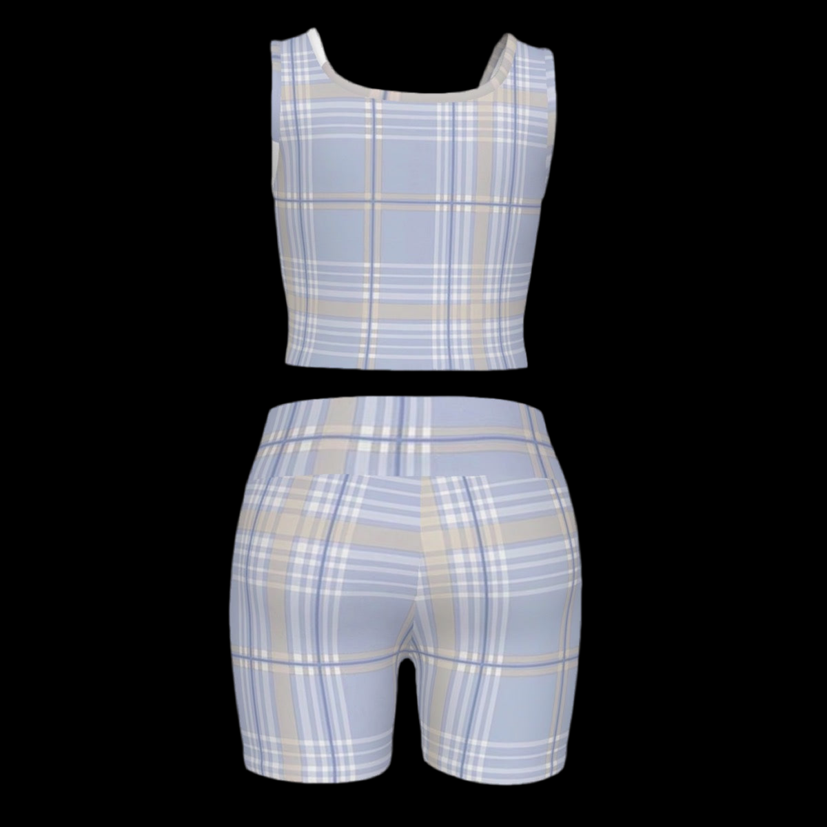 Plaid Print Women's Yoga Set