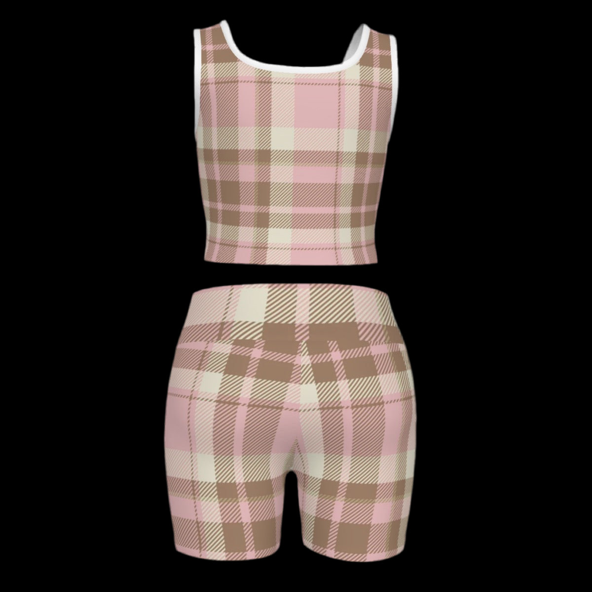 Plaid Print Women's Yoga Set