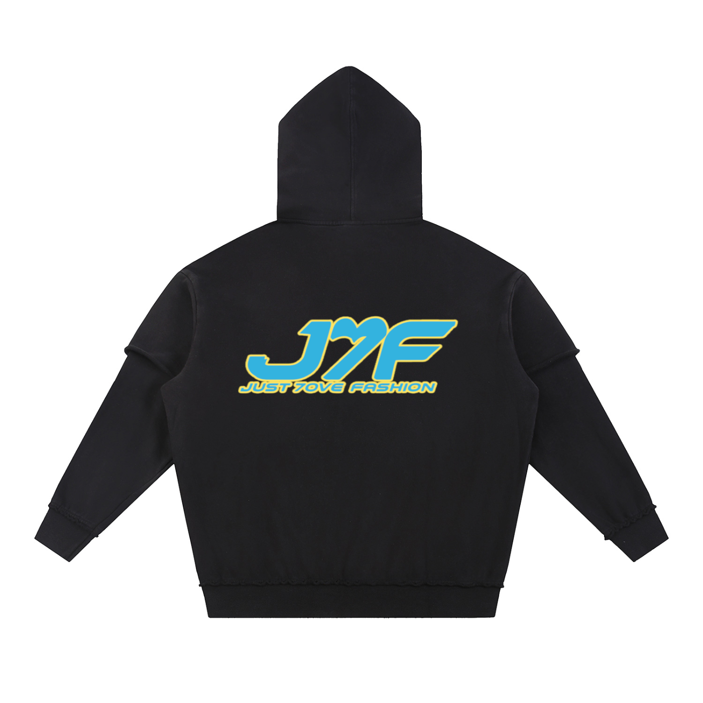 Snow Washed Raw Edge Double Layered Hoodie