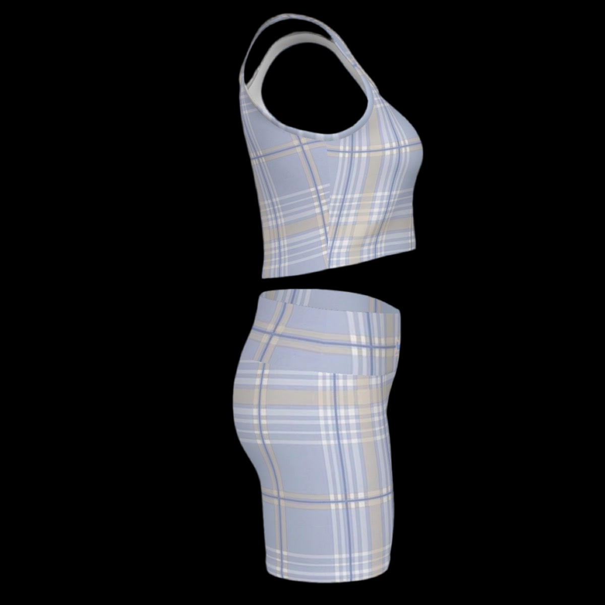 Plaid Print Women's Yoga Set