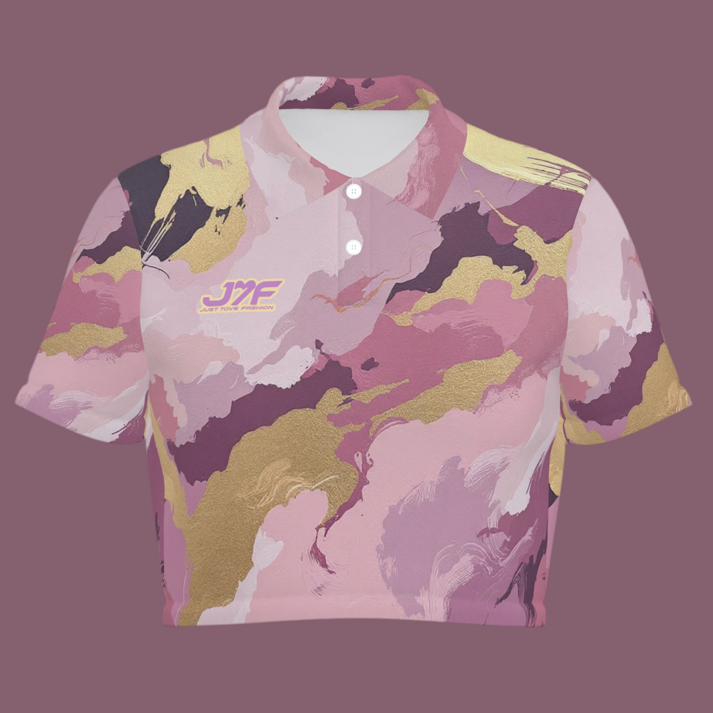 Women's Polo Shirt Crop Top