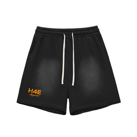 Sun Fade Raw Edge Cotton Shorts