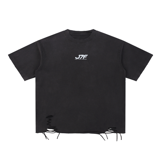 Snow Washed Raw-Hem T-Shirt