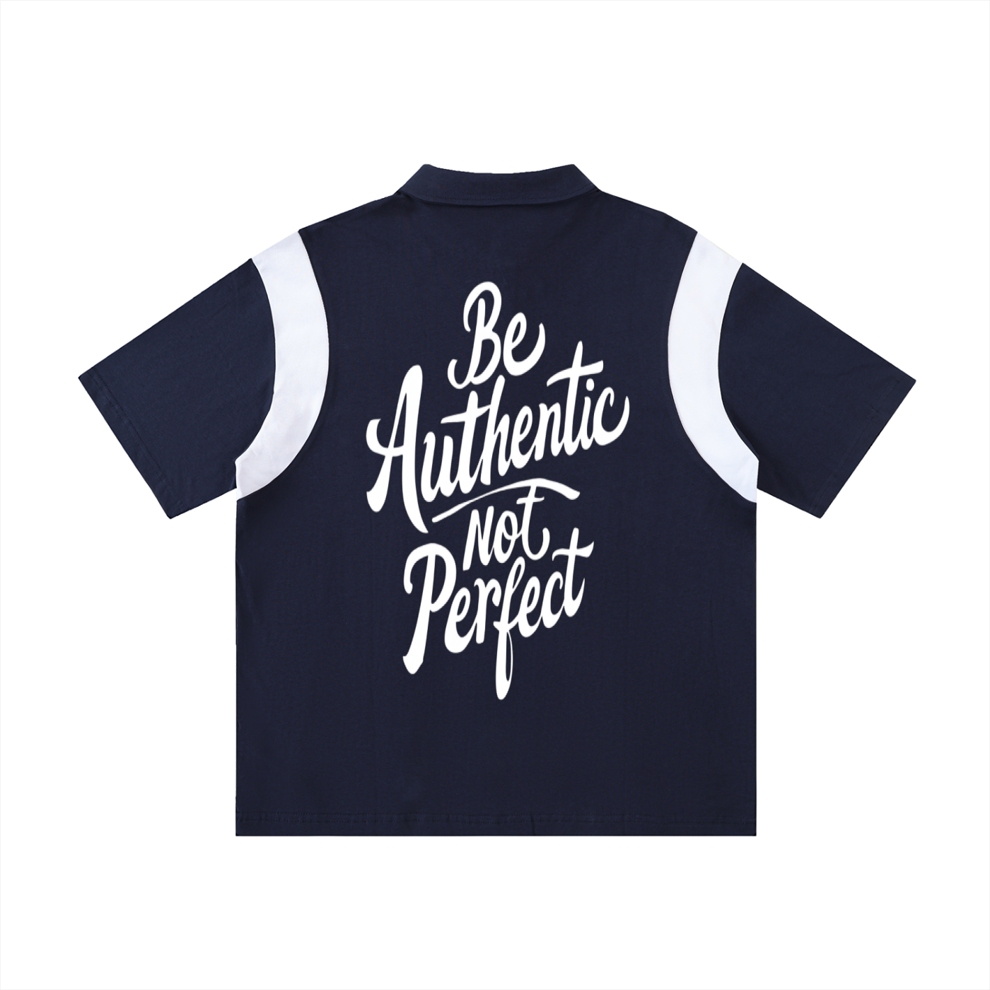 Contrast Panel Cotton Polo Shirt