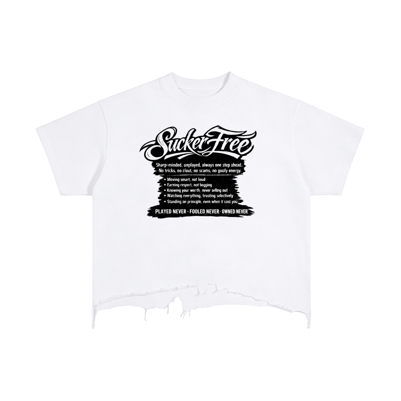 Vintage Wash Boxy Distressed Hem T-Shirt