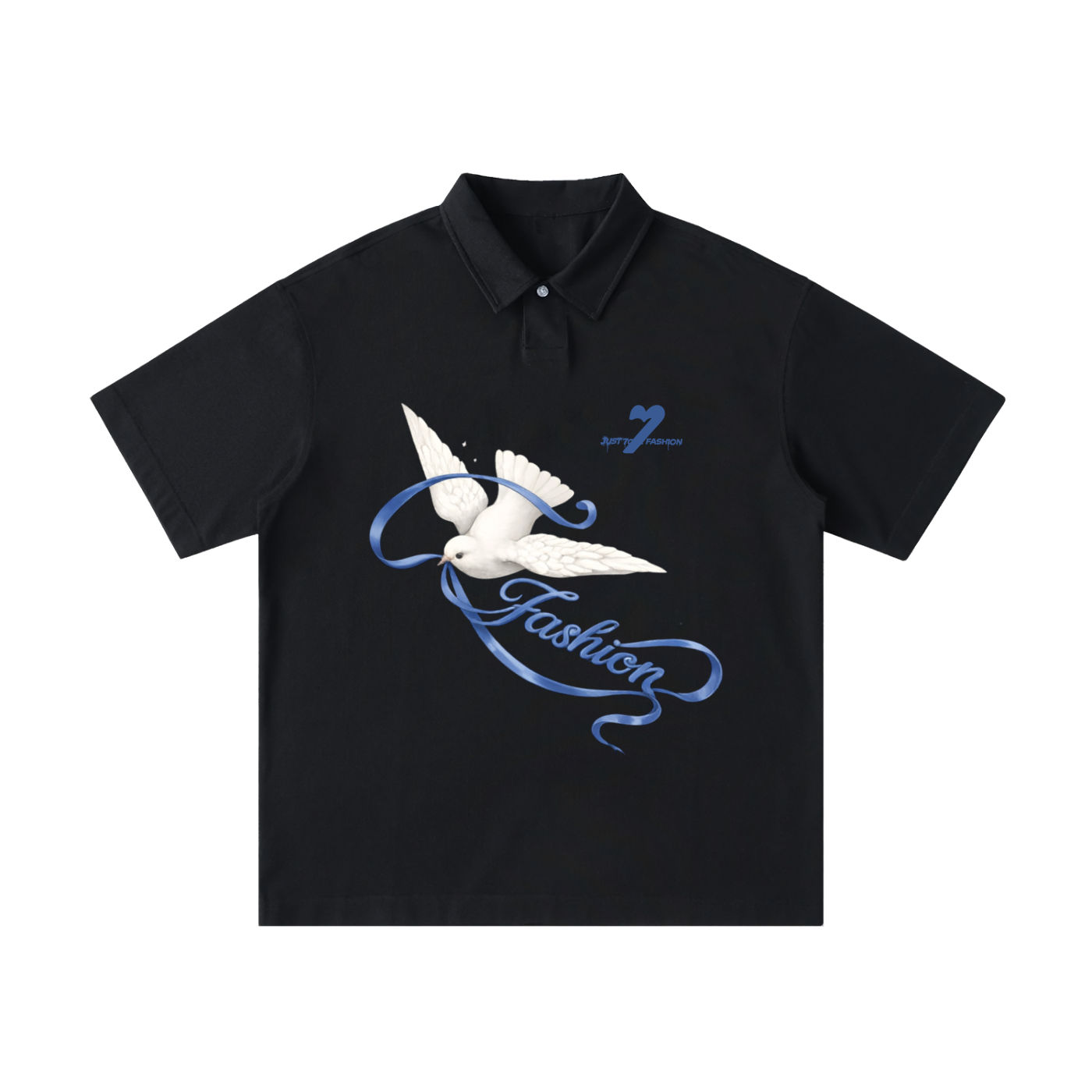 Loose Cotton Short-Sleeve Polo Shirt