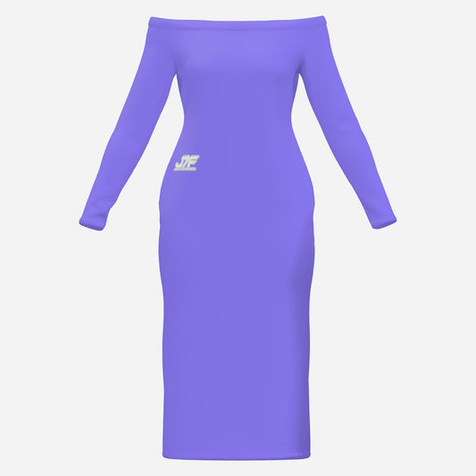 All-Over Print Women's One-Shoulder Skinny Long Sleeve Dress