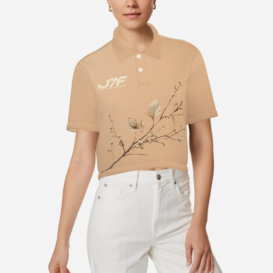 Women's Polo Shirt Crop Top