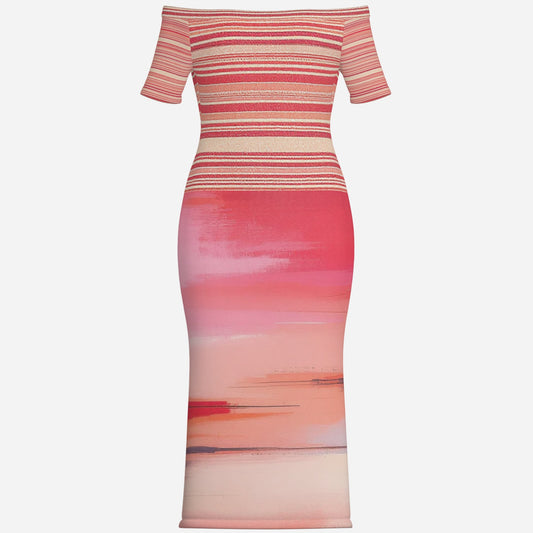 Women's One-Shoulder Slim Short Sleeve Dress