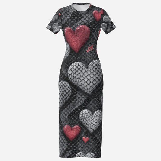 Women's O Neck Slim T-shirt Long Dress
