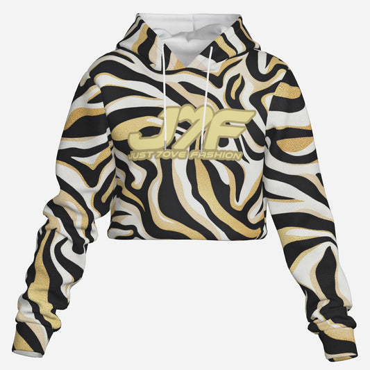 All-Over Print Women's Thicken Crop Top Pullover Hoodie