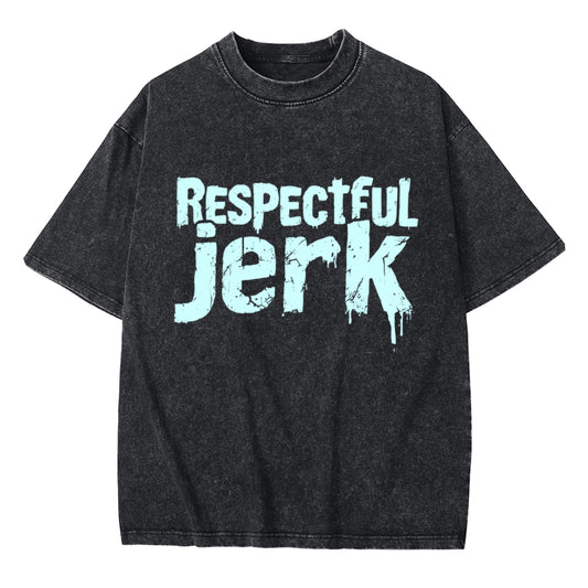 2 Side Simple Print Men's Distressed Cotton Vintage Casual T-Shirt