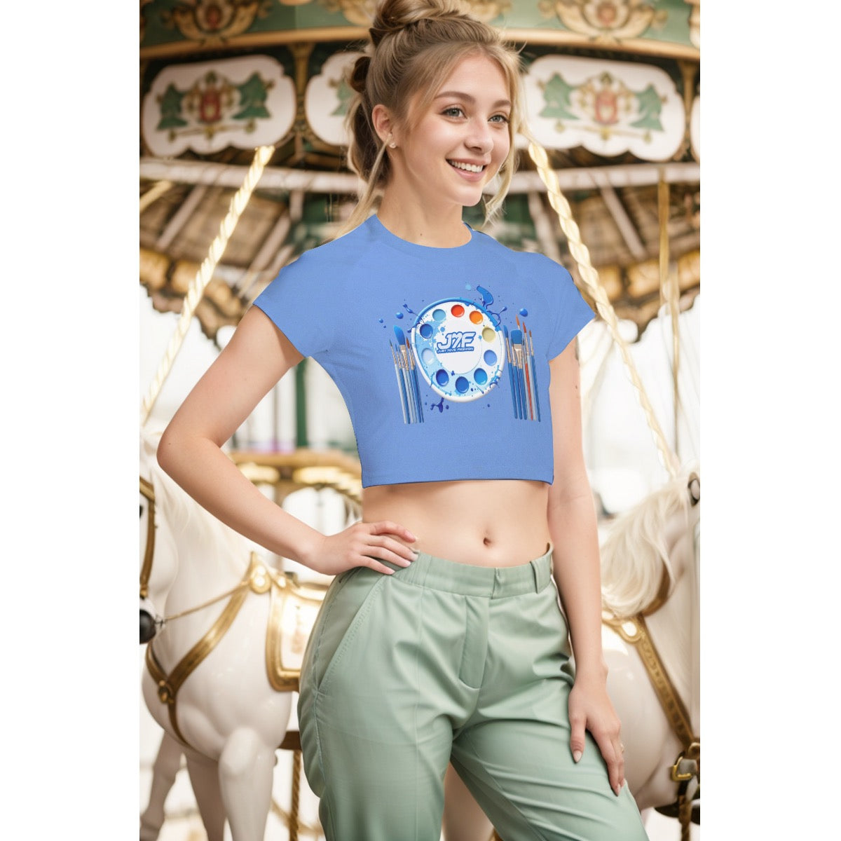Women's Raglan Cropped T-shirt