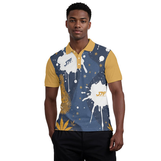 All-Over Print Men's Polo Collar Jersey