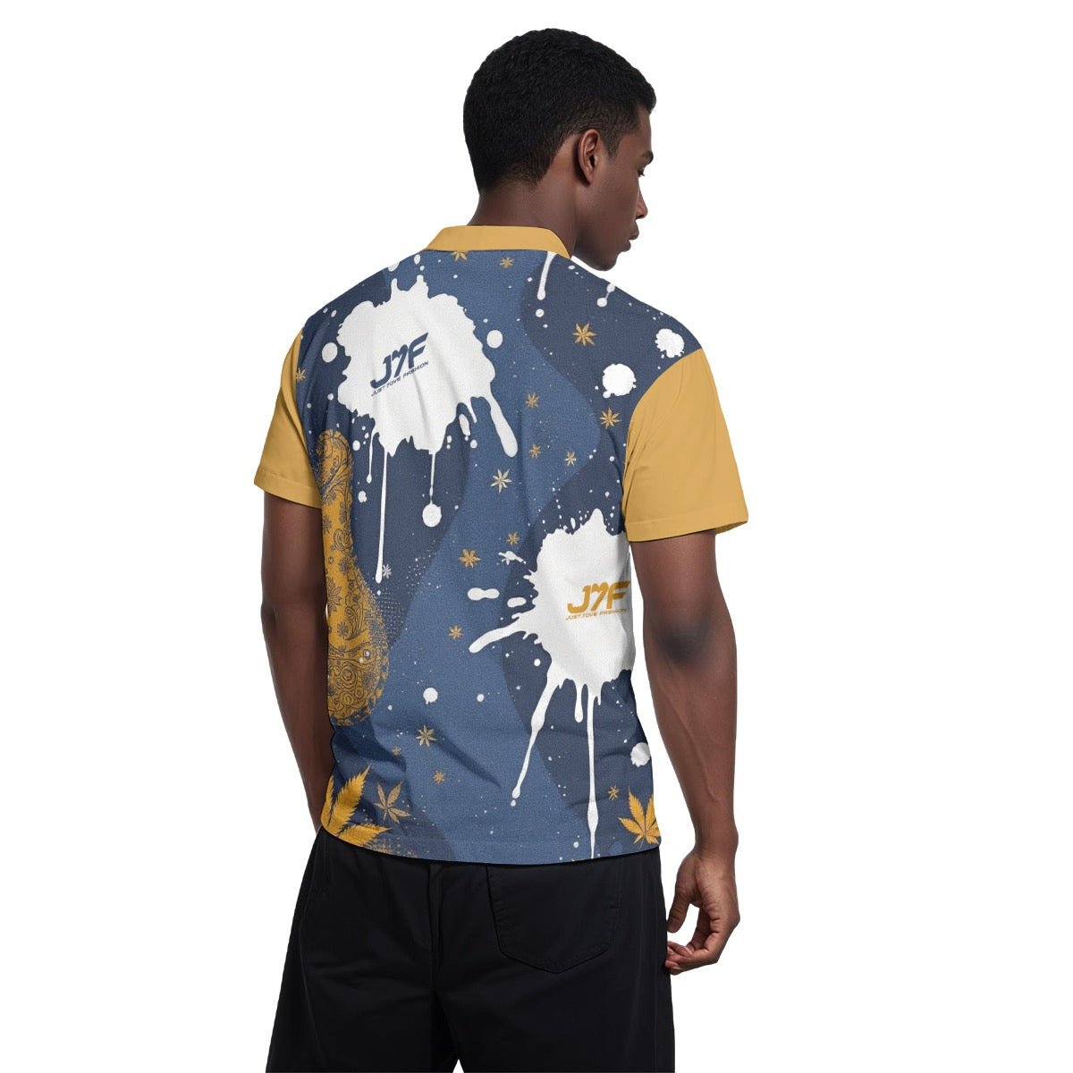 All-Over Print Men's Polo Collar Jersey