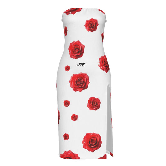 All-Over Print Women's Side Split Tube Top Dress
