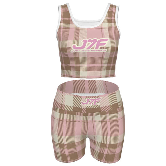 Plaid Print Women's Yoga Set