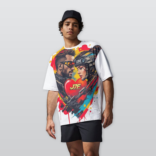 All-Over Print Men’s Heavyweight Cotton Crewneck T-Shirt|230GSM Cotton