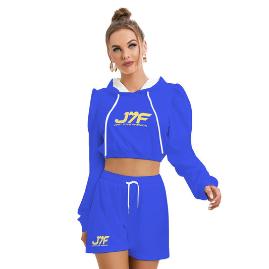 All-Over Print Women's Mirco Fleece Hoodie And Shorts Set