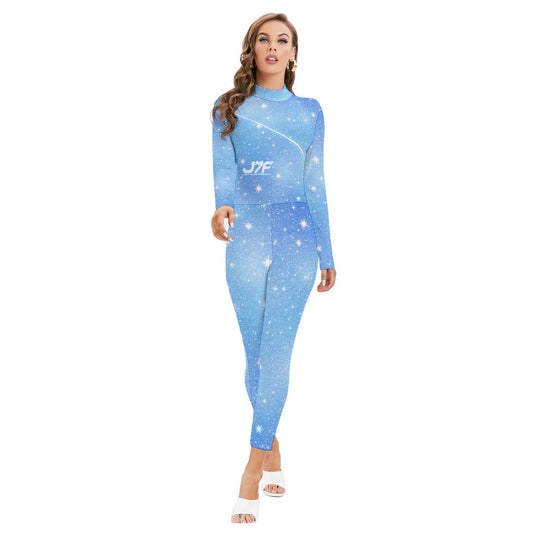 Women's Long-sleeved High-neck Jumpsuit With Zipper