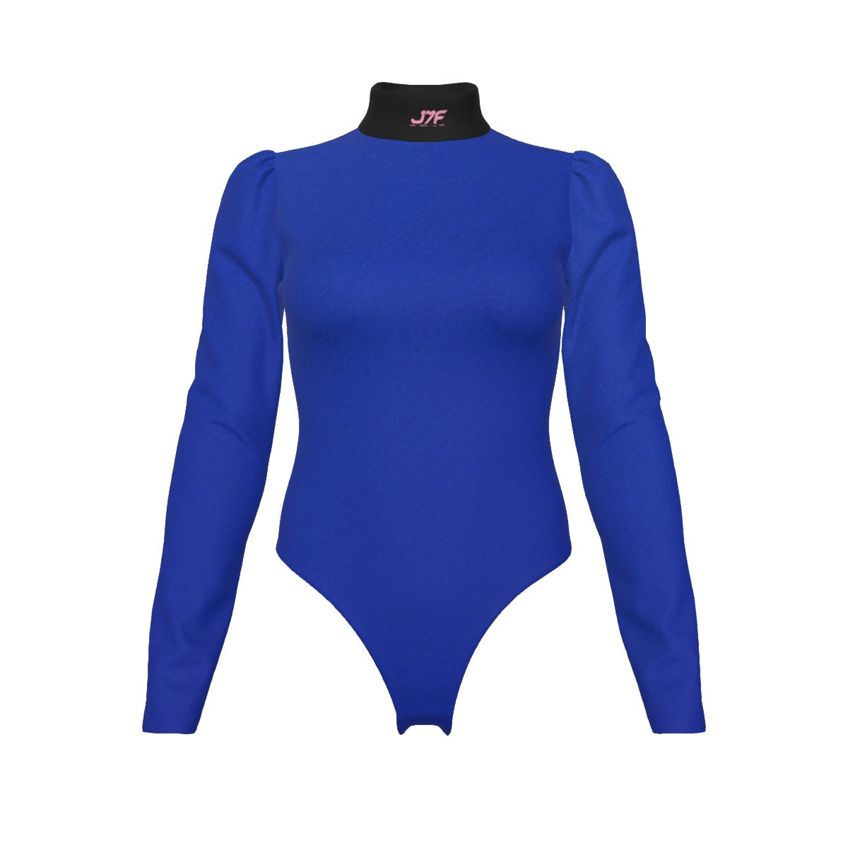 All-Over Women's Turtleneck Bodysuit With Puff Sleeve