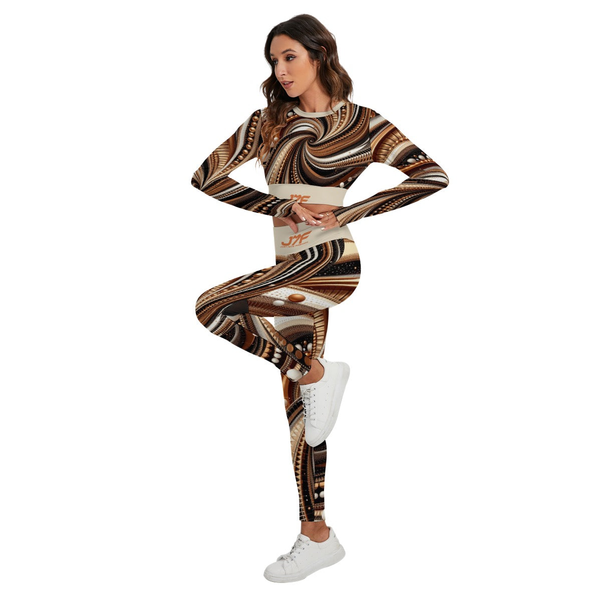 All-Over Print Women's Sport Set With Backless Top And Leggings