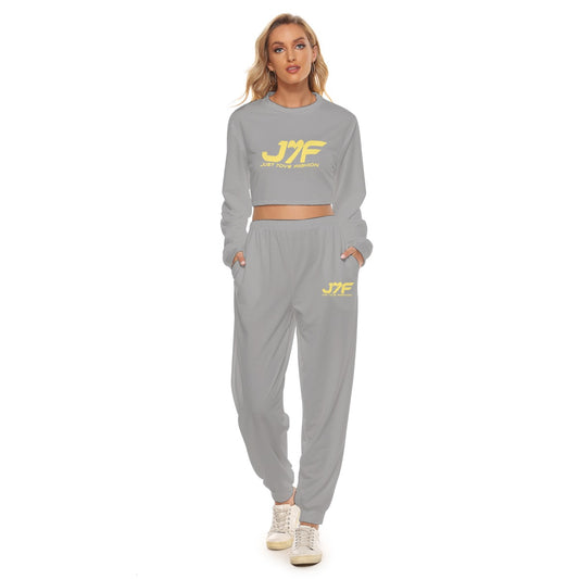All-Over Print Women's Crop Sweatshirt Suit