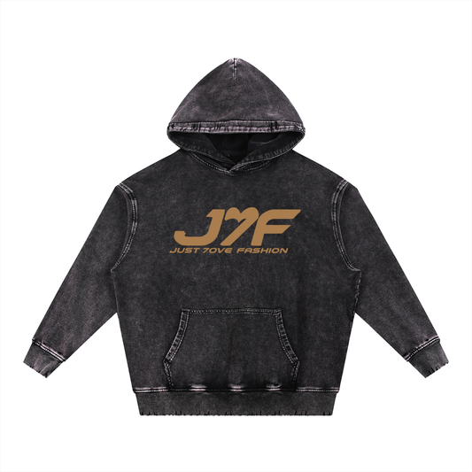 Snow Wash Hand-Frayed Heavyweight  Hoodie