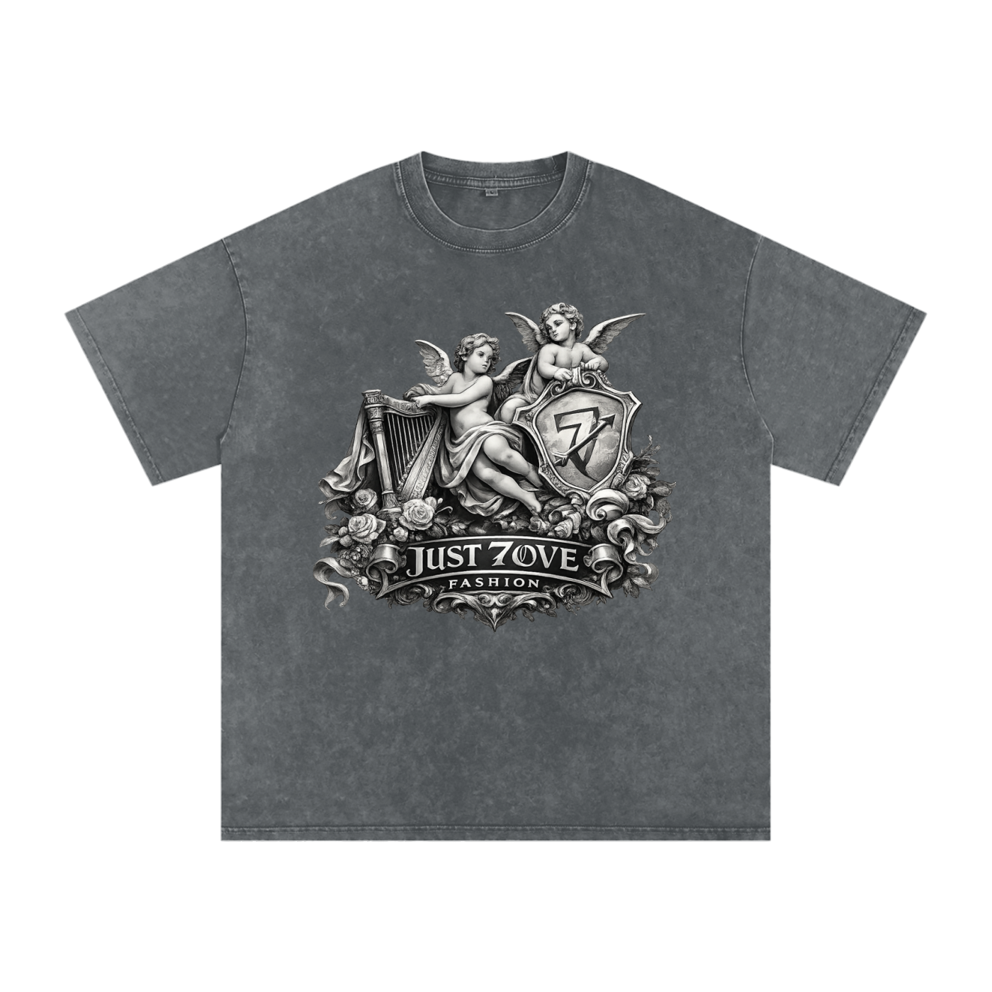 Snow Washed Oversized Cotton T-Shirt