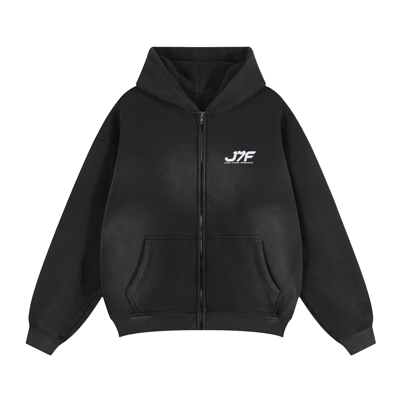 Sunfade Two-way Zipper Boxy Fleece Hoodie