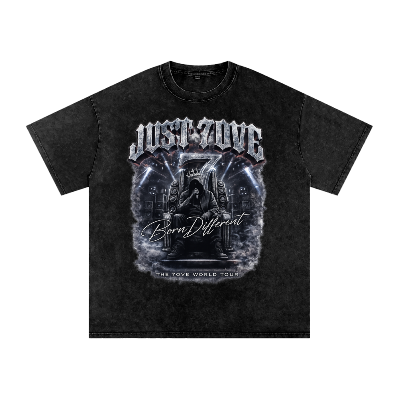 Snow Washed Oversized Cotton T-Shirt