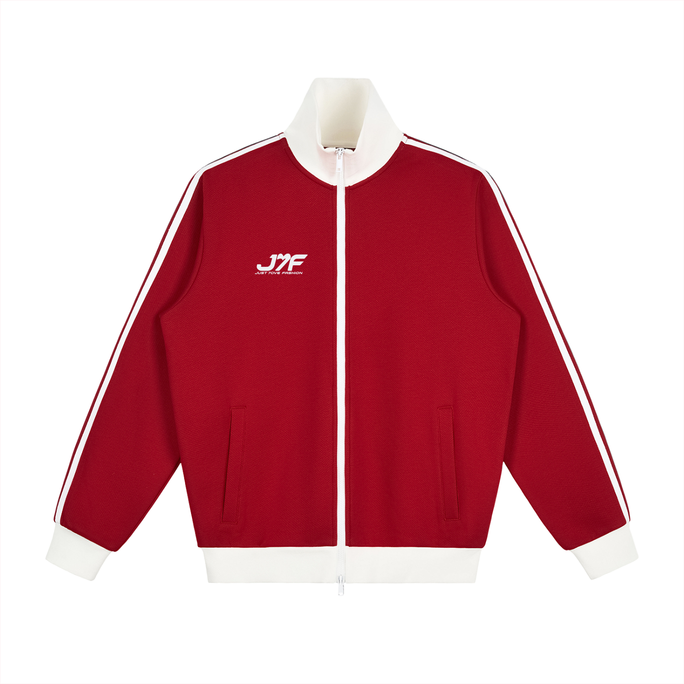 Contrast Side Stripe Fleece Track Jacket