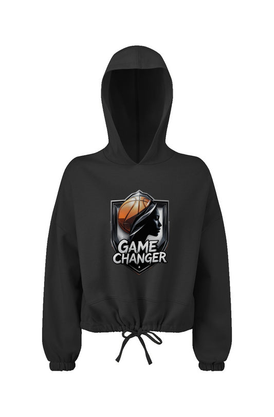 Ladies' Cropped Oversize Hooded Sweatshirt