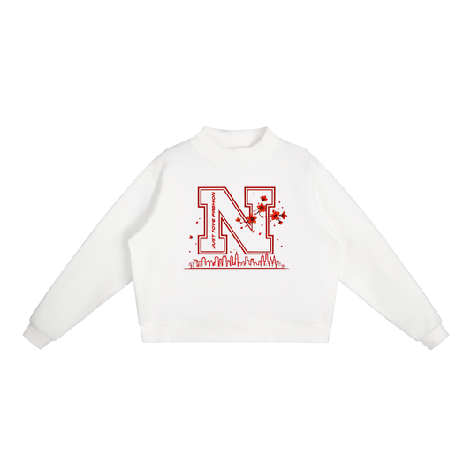 Essential Fleece Mock-Neck Crew Sweatshirt