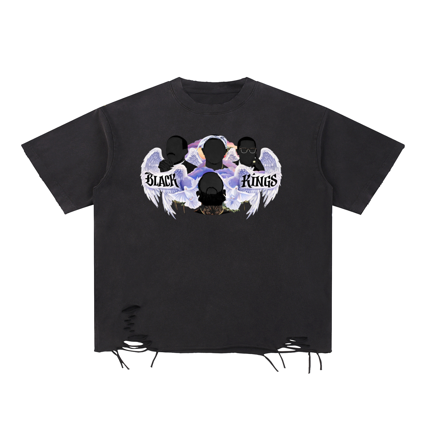Snow Washed Raw-Hem T-Shirt