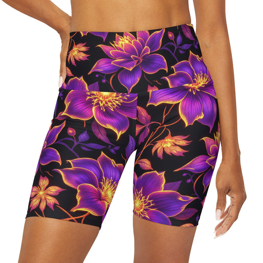 High Waisted Yoga Shorts (AOP)