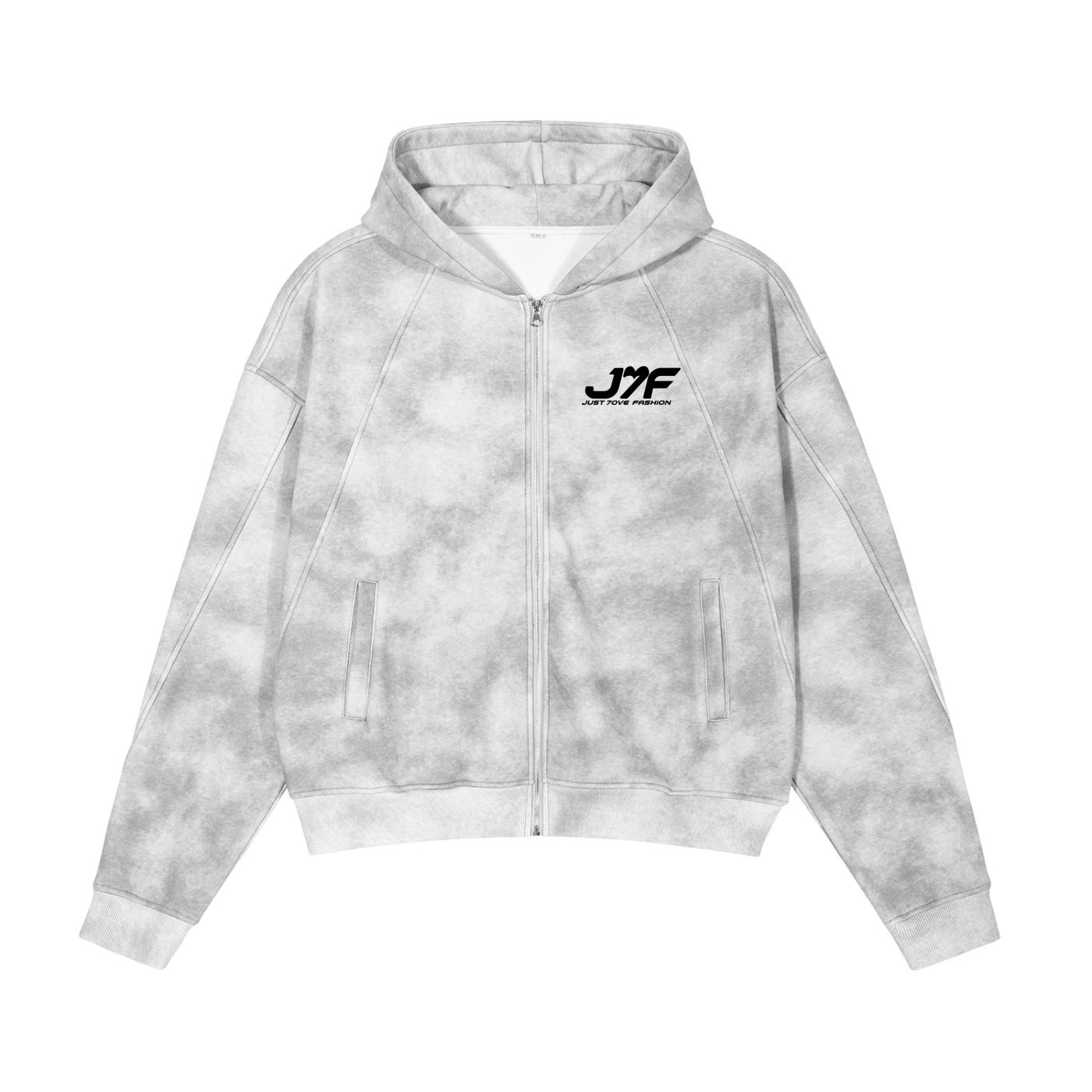 Dirty Washed Boxy Zip-up Fleece Hoodie
