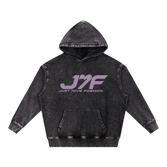 Snow Wash Hand-Frayed Heavyweight  Hoodie
