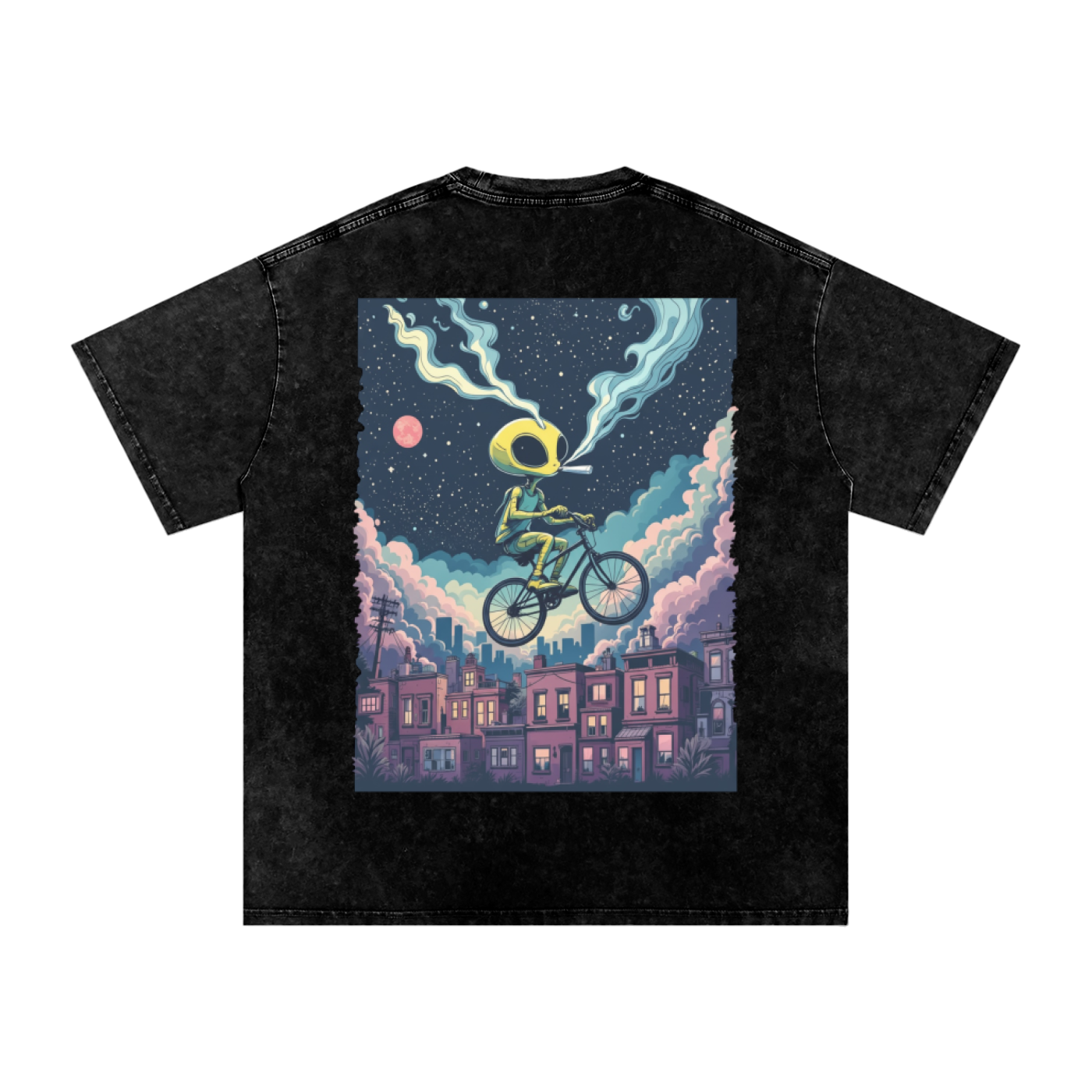Snow Washed Oversized Cotton T-Shirt