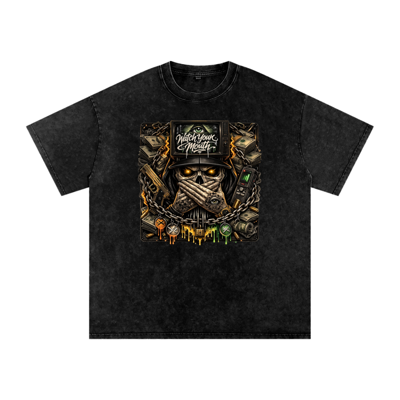 Snow Washed Oversized Cotton T-Shirt