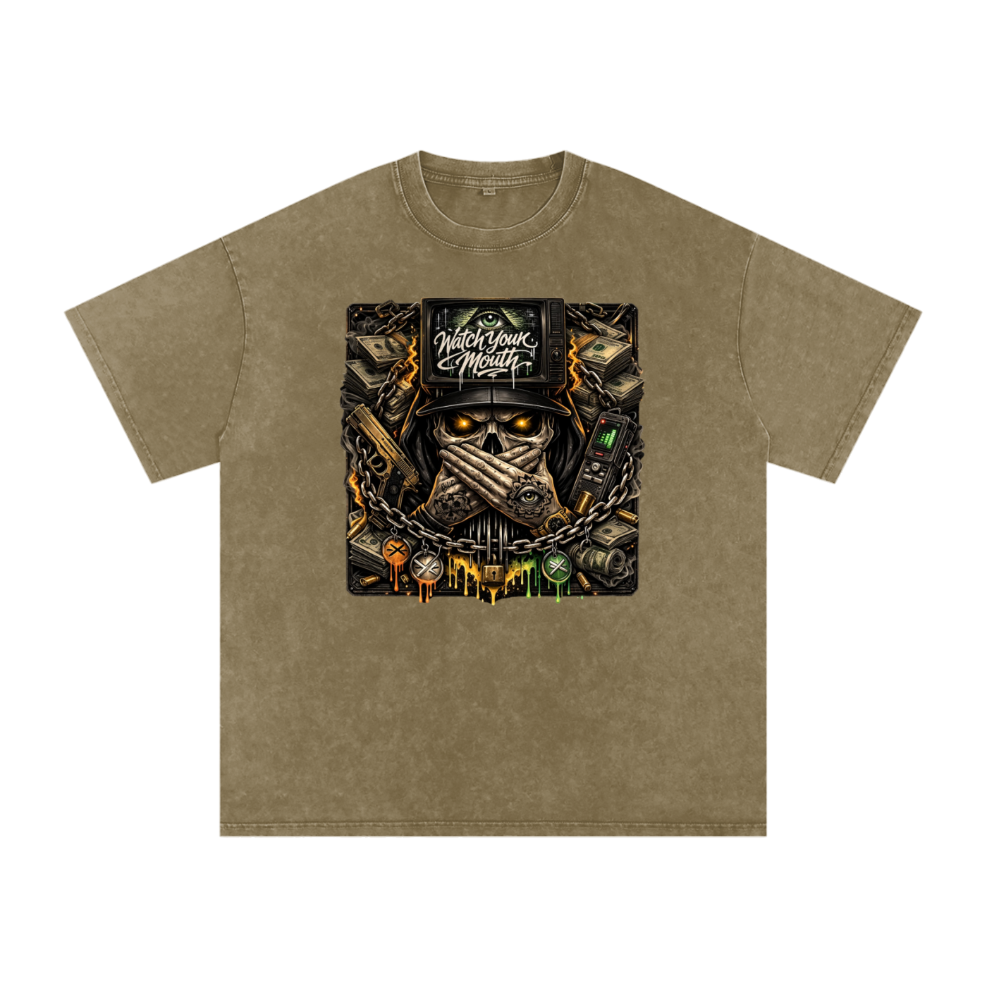 Snow Washed Oversized Cotton T-Shirt