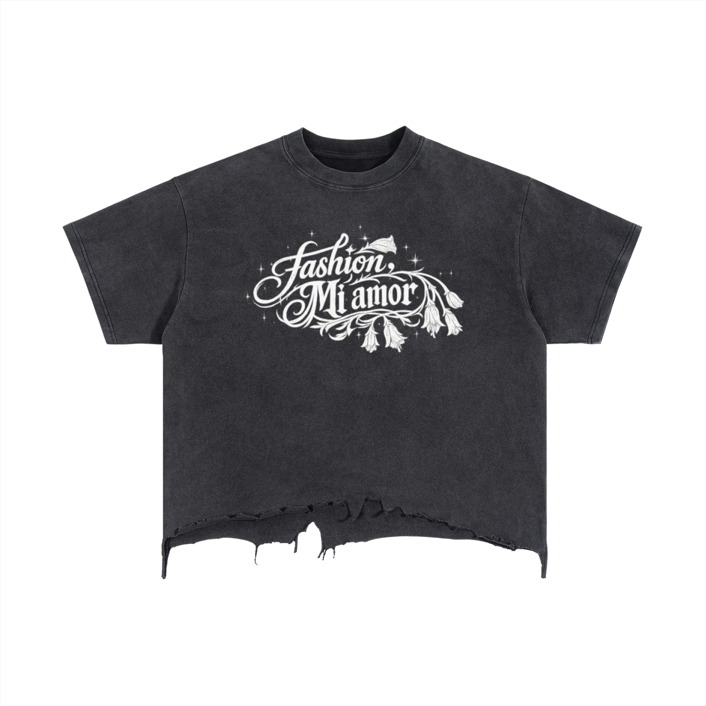 Vintage Wash Boxy Distressed Hem T-Shirt