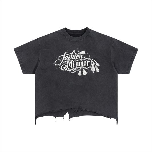 Vintage Wash Boxy Distressed Hem T-Shirt