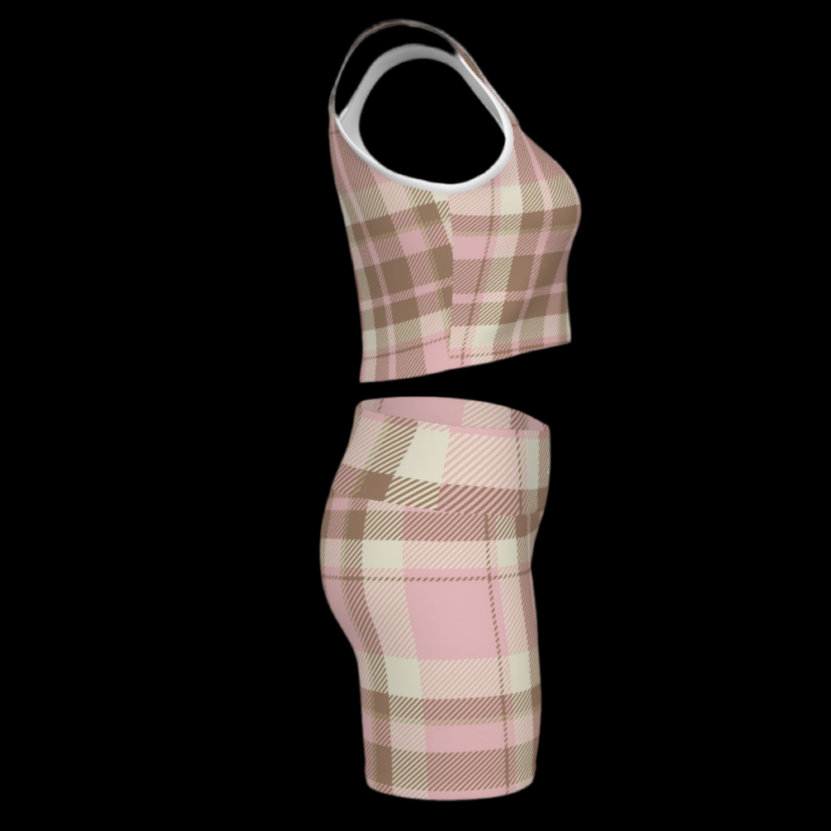 Plaid Print Women's Yoga Set